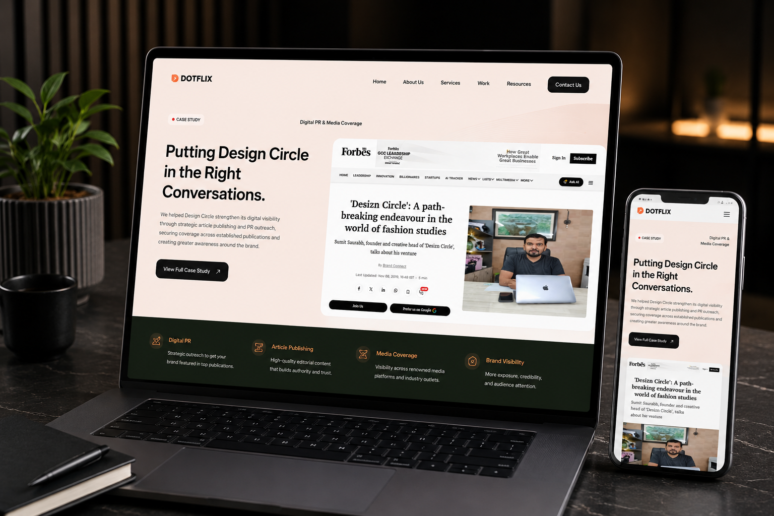 Design Circle digital PR project