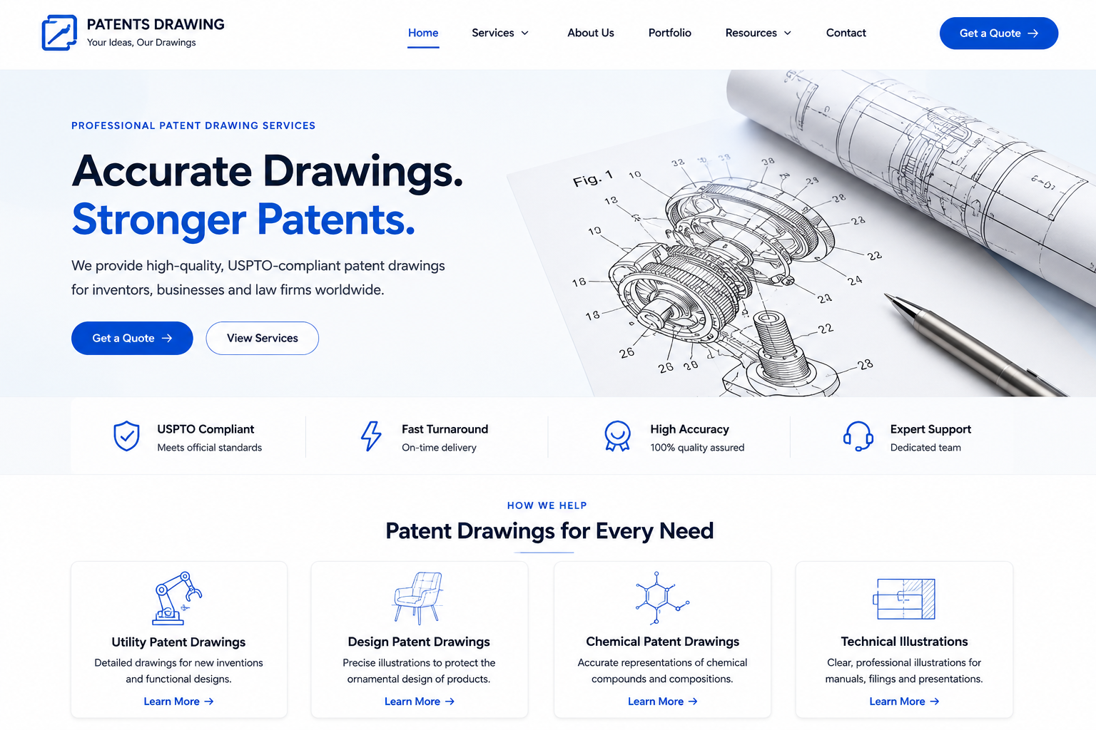 Patents Drawing website experience